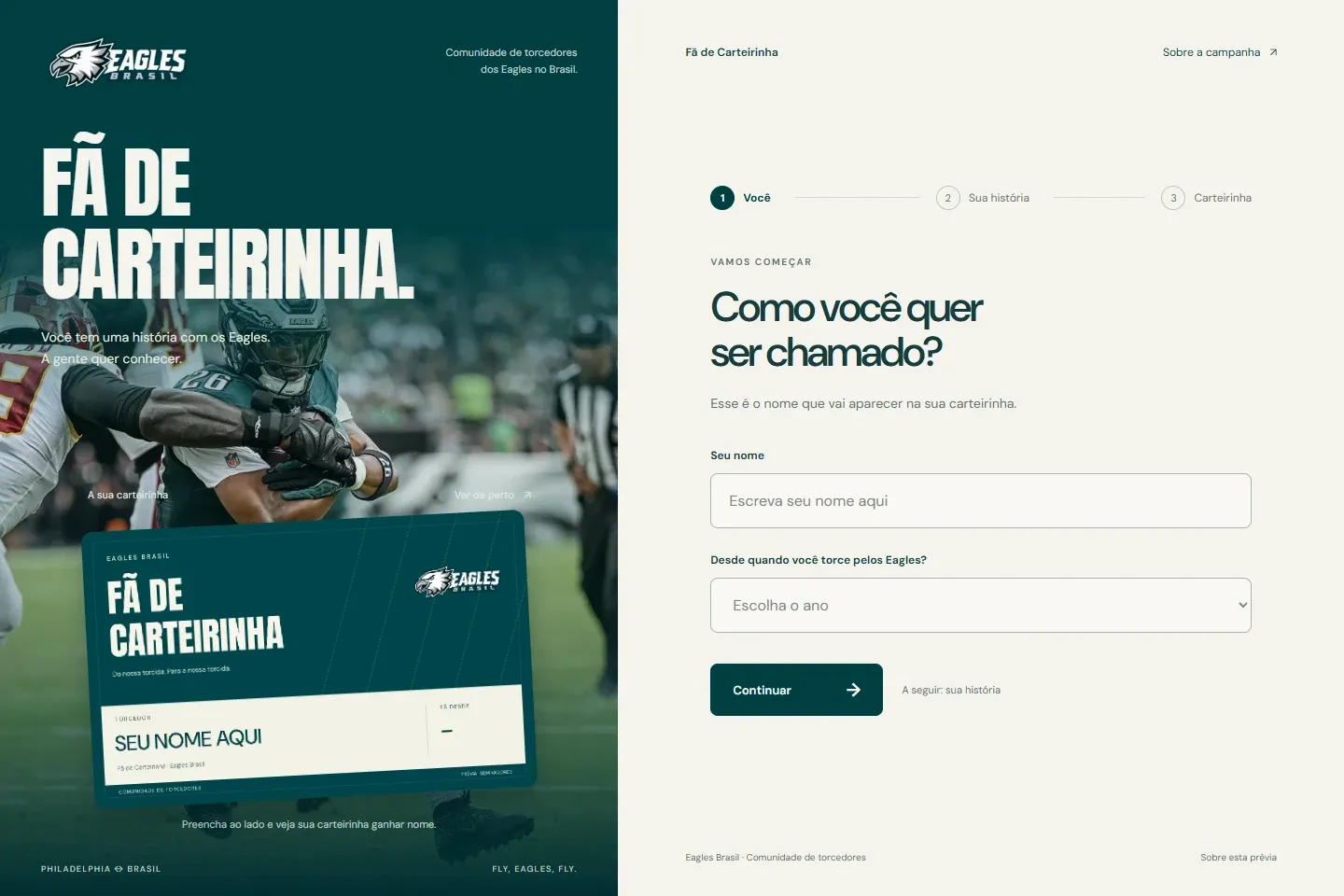 Captura da página Eagles Brasil em computador.